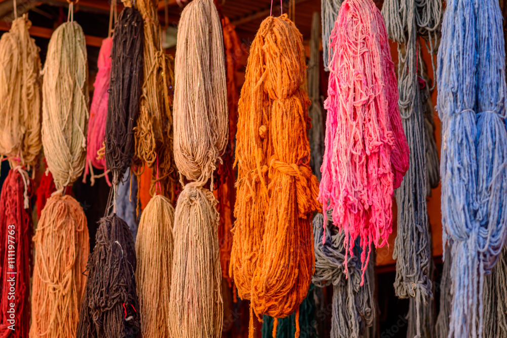 Dyed wool Marrakech - obrazy, fototapety, plakaty 