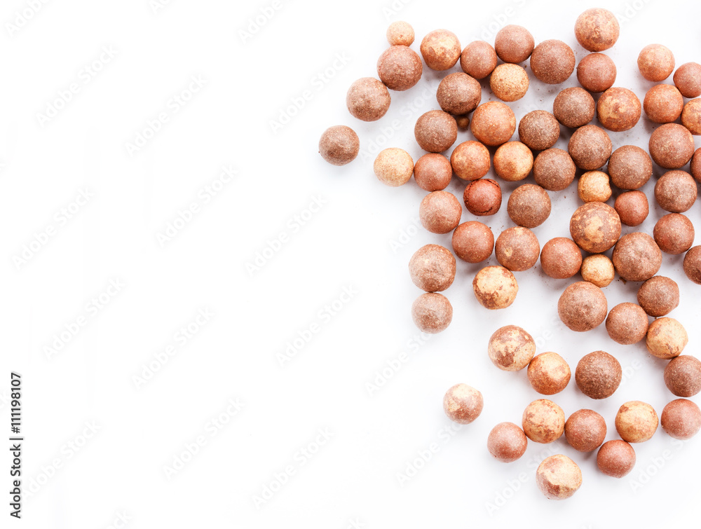 Cosmetics rouge balls isolated on white background Cosmetics rouge balls isolated on white background