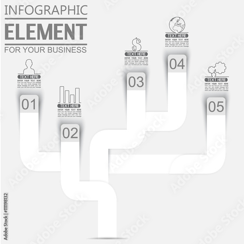 ELEMENT FOR INFOGRAPHIC TEMPLATE GEOMETRIC FIGURE TREE THIRD EDITION WHITE