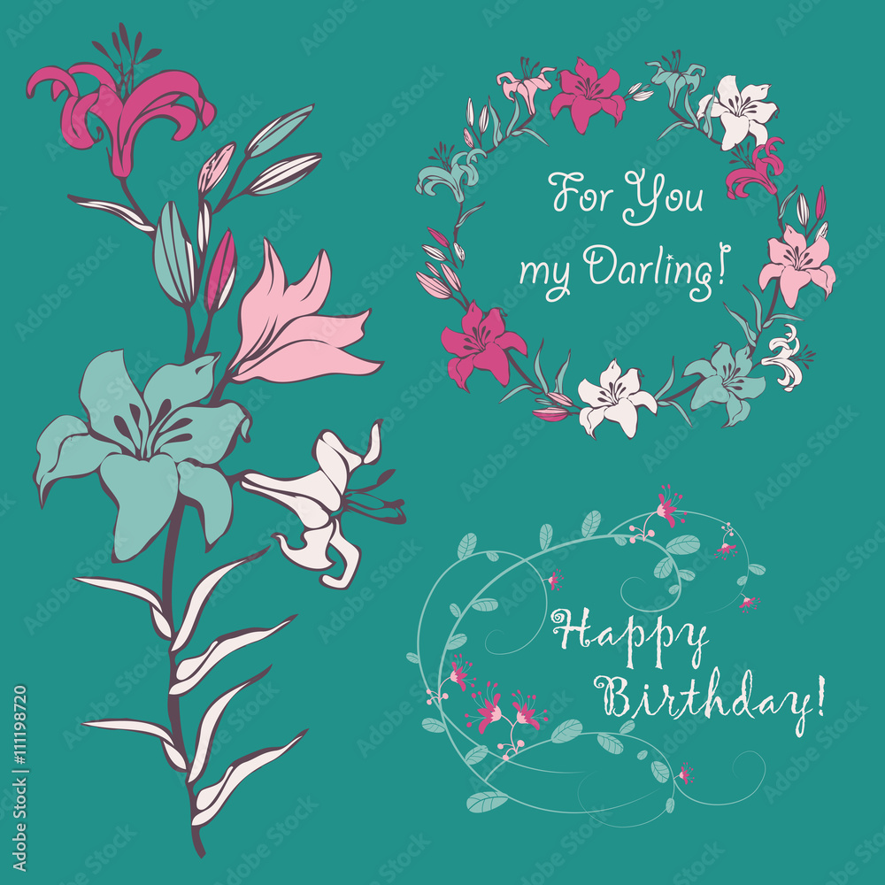 Fototapeta premium Lily for your greeting card