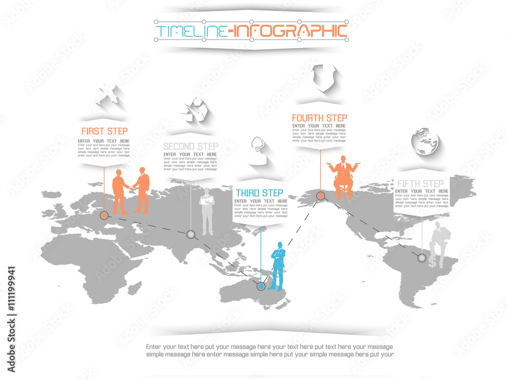Naklejka premium TIMELINE INFOGRAPHIC NEW STYLE 17 BLUE