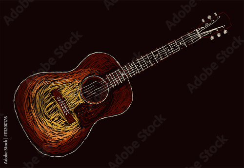 Acoustic guitar drawing