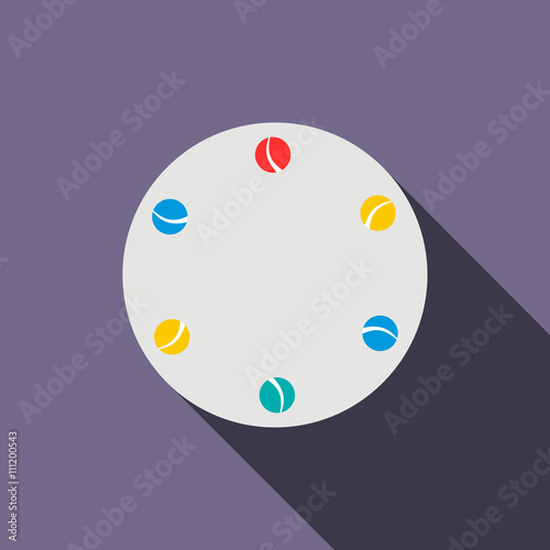 Juggling balls icon, flat style