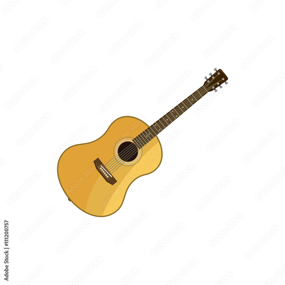 Classical guitar icon, cartoon style