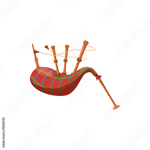 Photo Scottish bagpipe icon, cartoon style