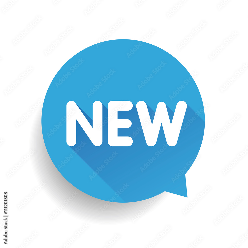 New label speech bubble vector blue New label speech bubble vector blue