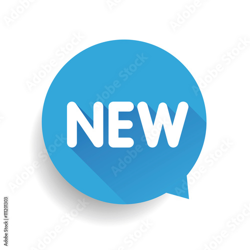 New label speech bubble vector blue