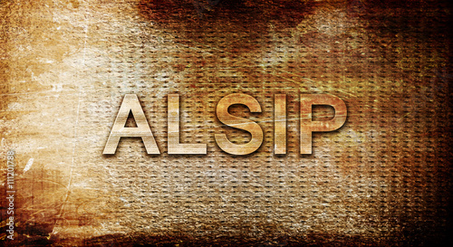 alsip, 3D rendering, text on a metal background photo
