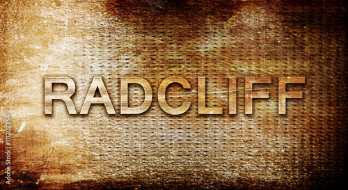 radcliff, 3D rendering, text on a metal background photo