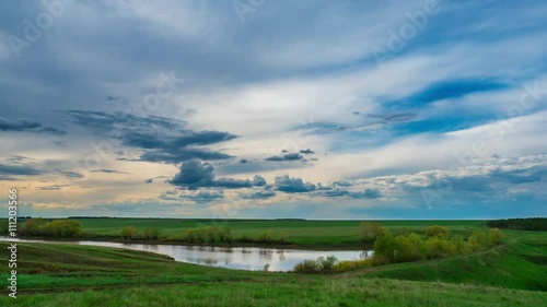 Wallpaper Mural time lapse landscape clouds over lake beautiful view of the water recreation spring summer tide Nature wakes up pure white cloud moving fast in the sky wind beautiful picture background lake trees Torontodigital.ca