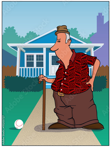 Cranky Neighbor / An old man finds a baseball in his yard.