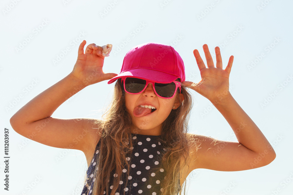Playful girl on playground. Playful girl on playground.