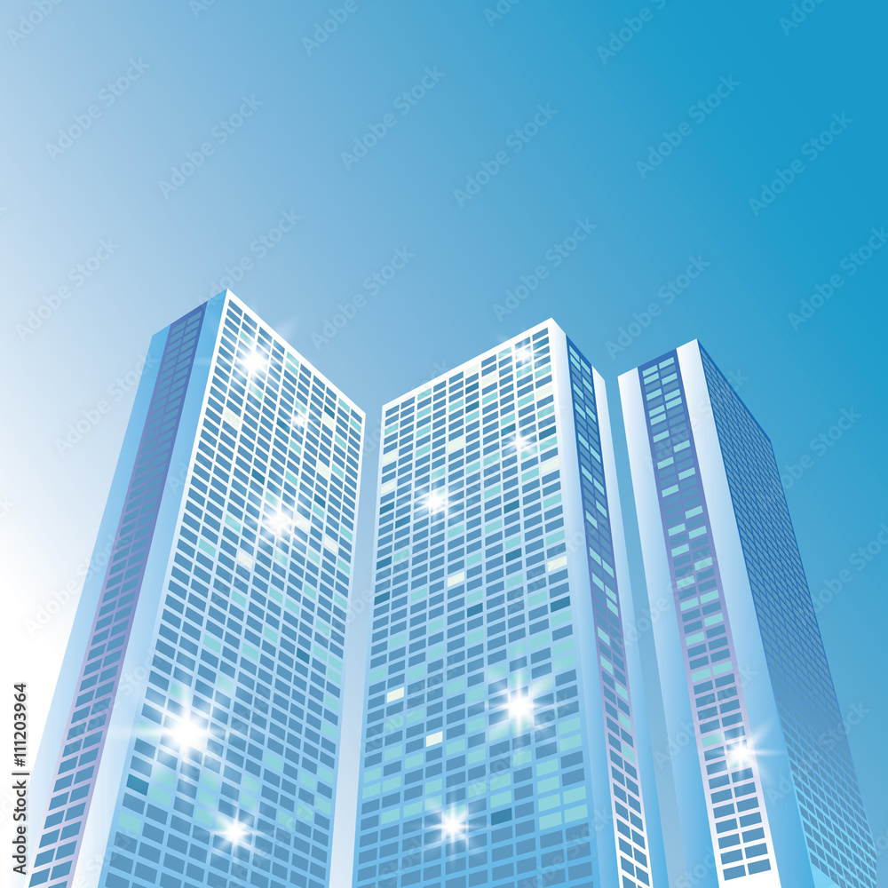 Architectural landscape with city buildings Architectural landscape with city buildings