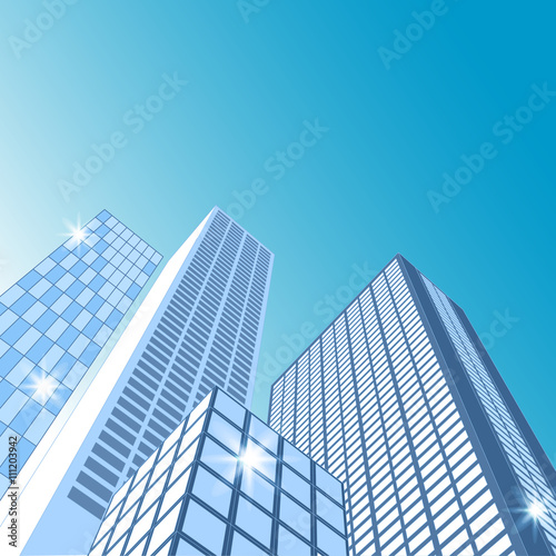 Architectural landscape with city buildings