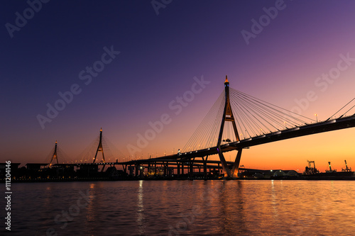 Bhumibol Bridge or Industrial Ring Road bridge © mathisa