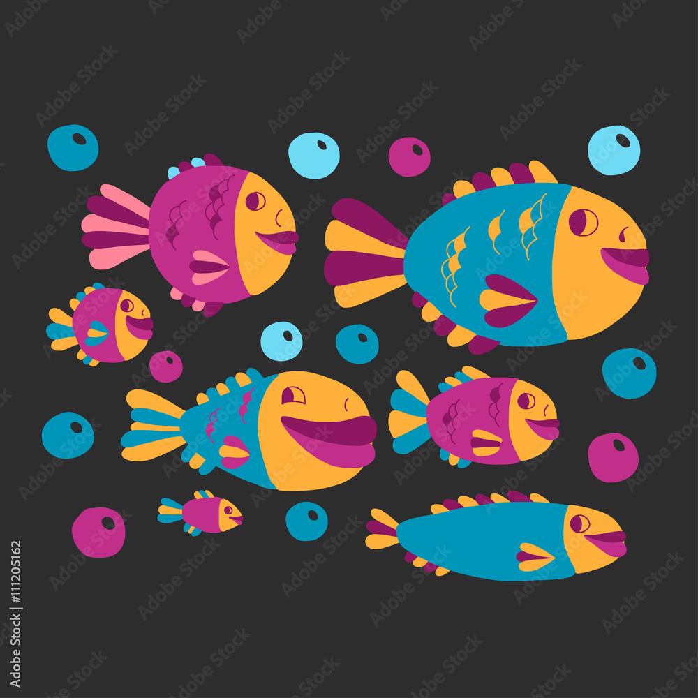 Obraz premium Vector flat hand drawn icons Beach and tropical vacation