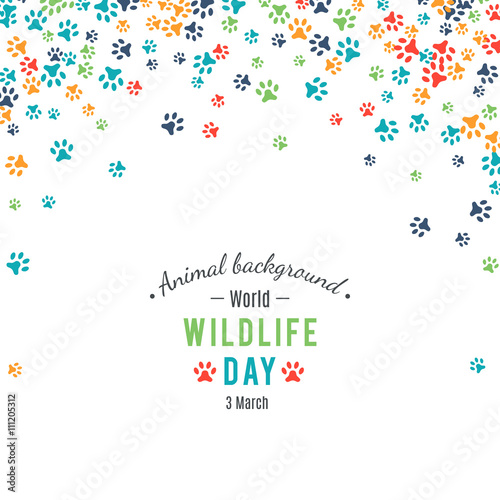 Abstract banner promotion of world wild life day