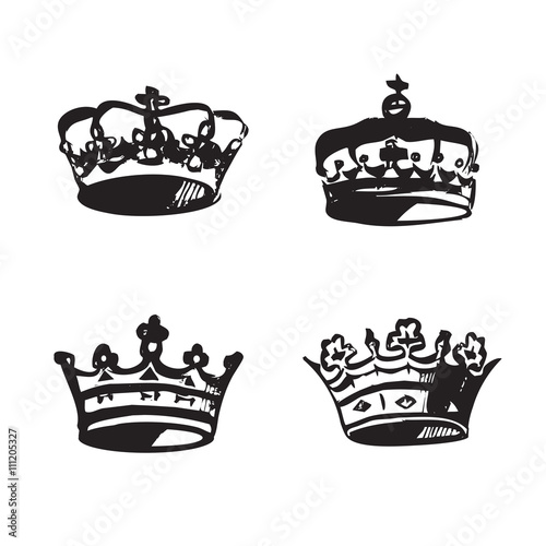 Set of vector icons. Shape of Crowns