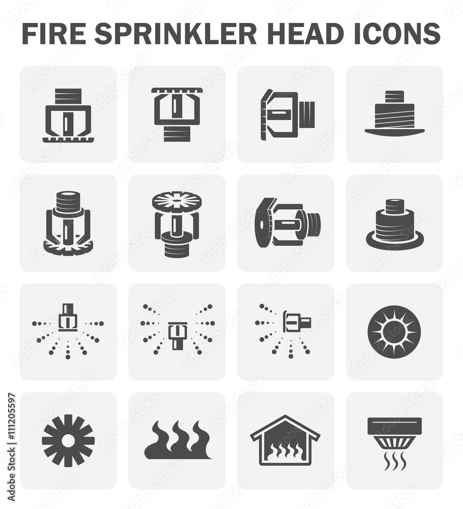 Fire sprinkler icon - obrazy, fototapety, plakaty 