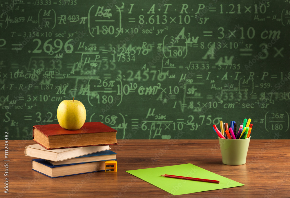 Back to school blackboard with numbers Back to school blackboard with numbers