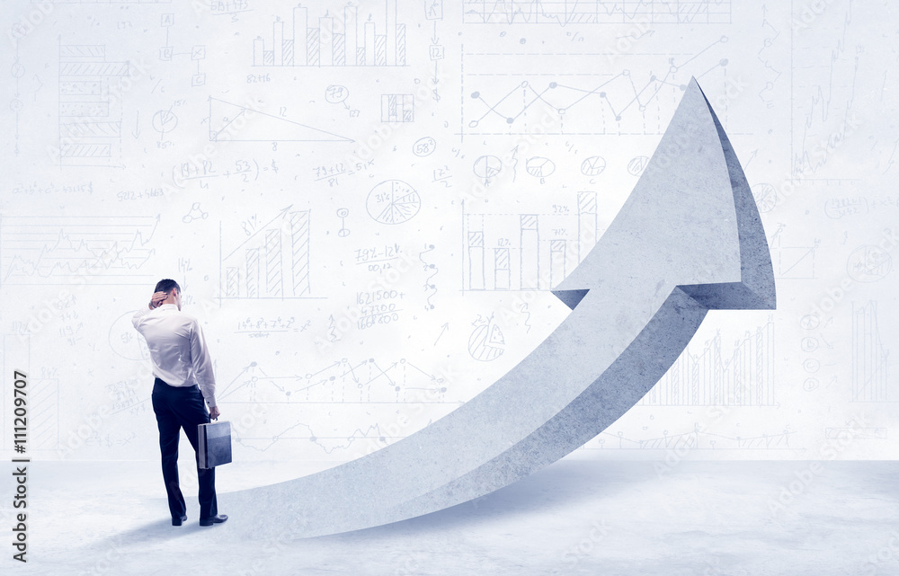 Obraz premium Financial businessman with arrow concept