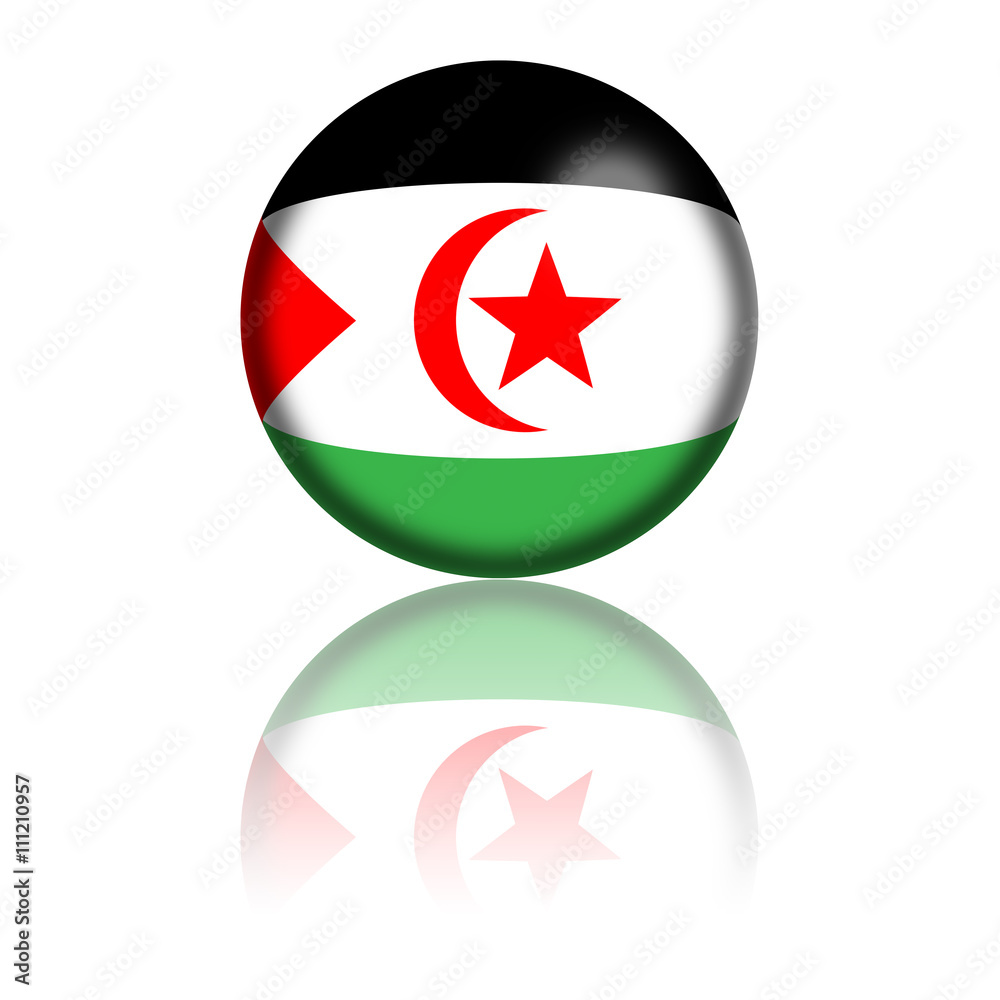 Western Sahara Flag Sphere 3D Rendering Western Sahara Flag Sphere 3D Rendering