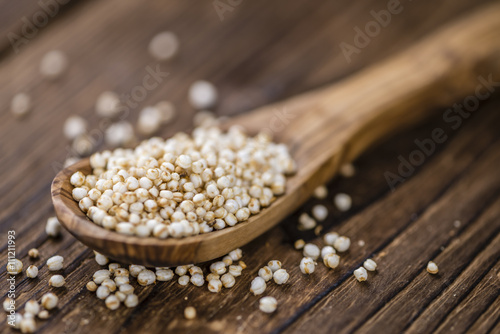 Puffed Quinoa (selective focus; close-up shot)
