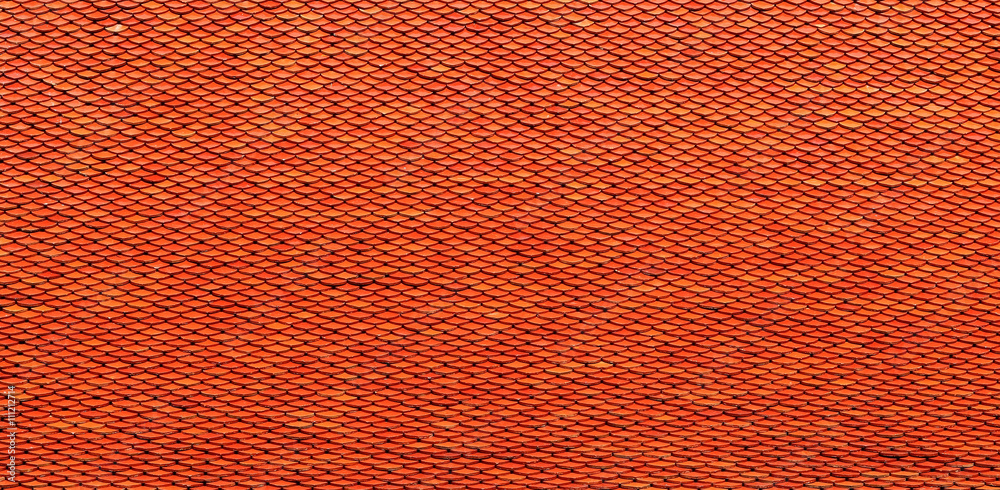 Fototapeta premium new roof tiles of Thai temple