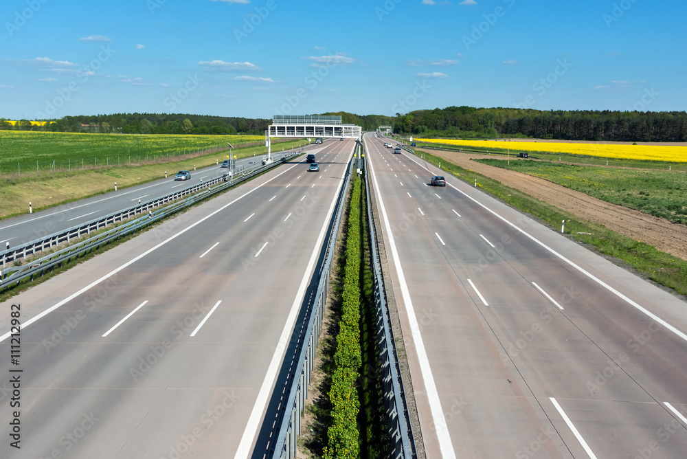 Germany motorway on a sunny day with little traffic