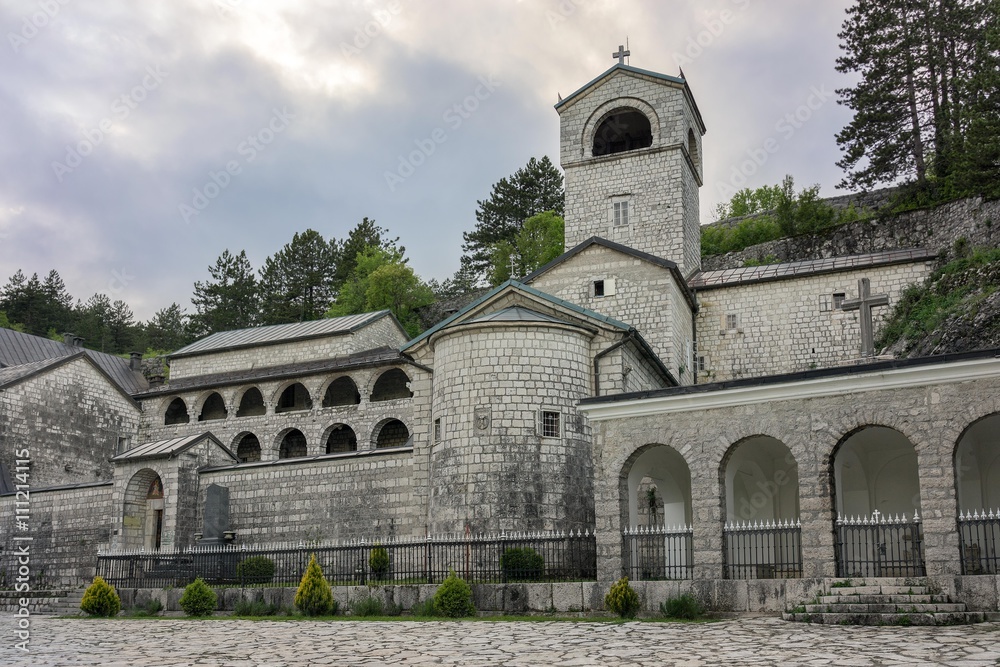 Ancient Monastery of the Nativity of the Blessed Virgin Mary in Cetinje, Popular touristic spot in Montenegro.