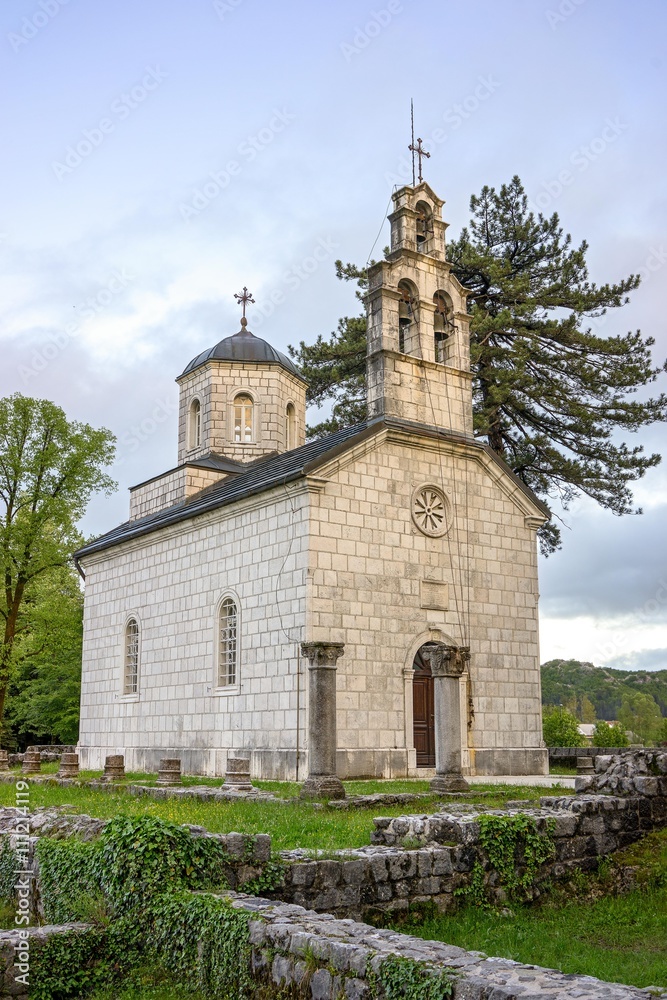 The Cipur church, built on the ruins of Old Cetinje Monastery. Cetinje, Montenegro