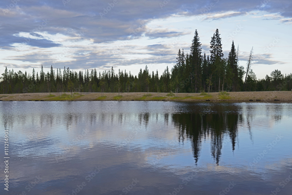 Fototapeta premium White night in northern