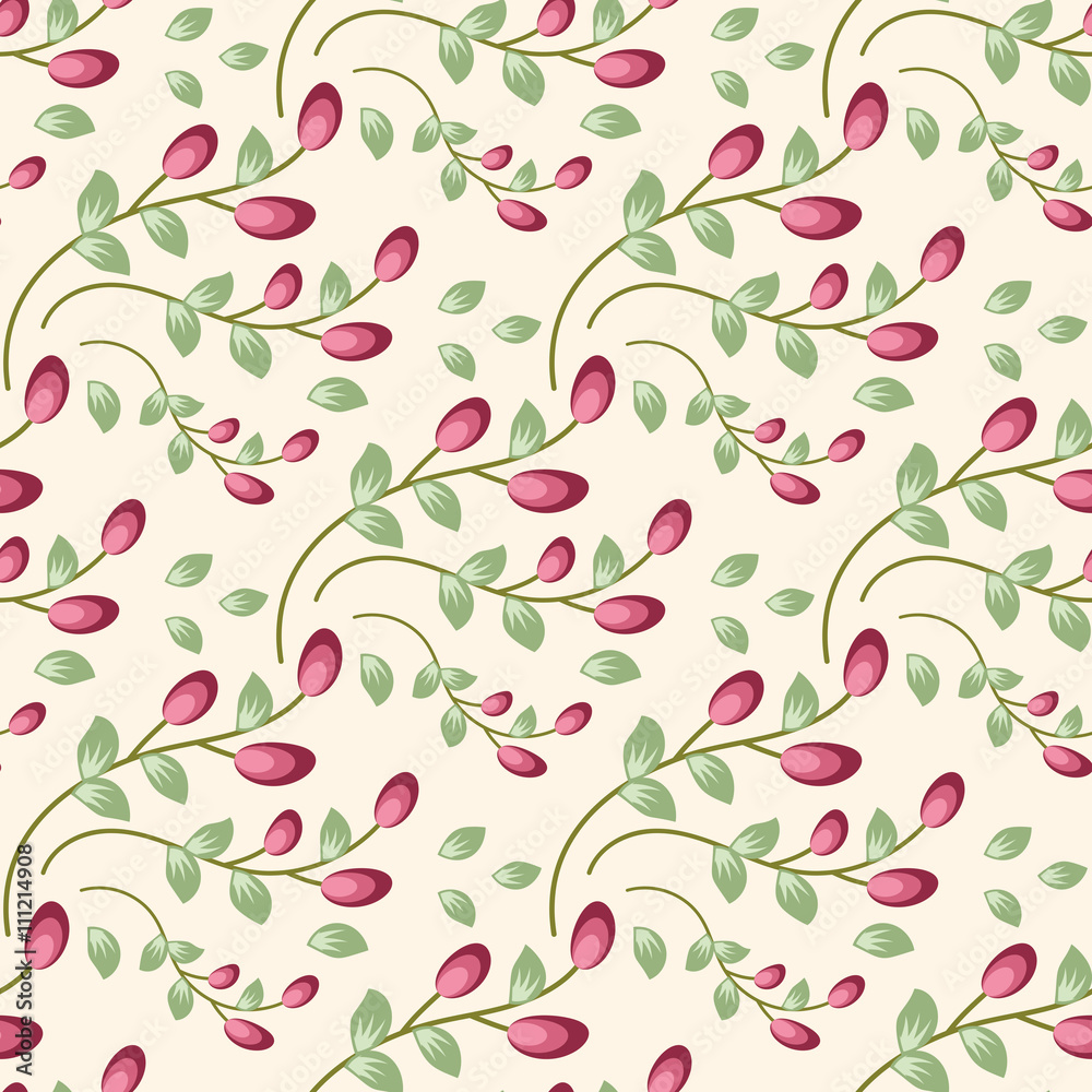 Seamless pattern with funny flowers