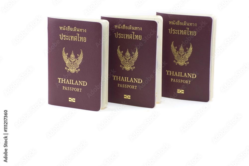 Thailand Passport isolated.On white background.Center