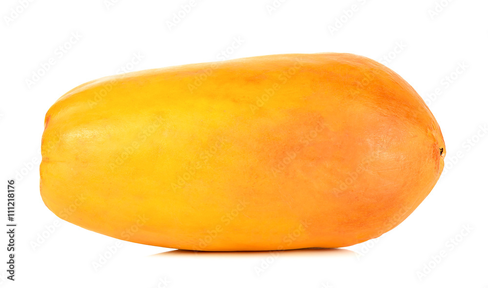 ripe papaya on white background