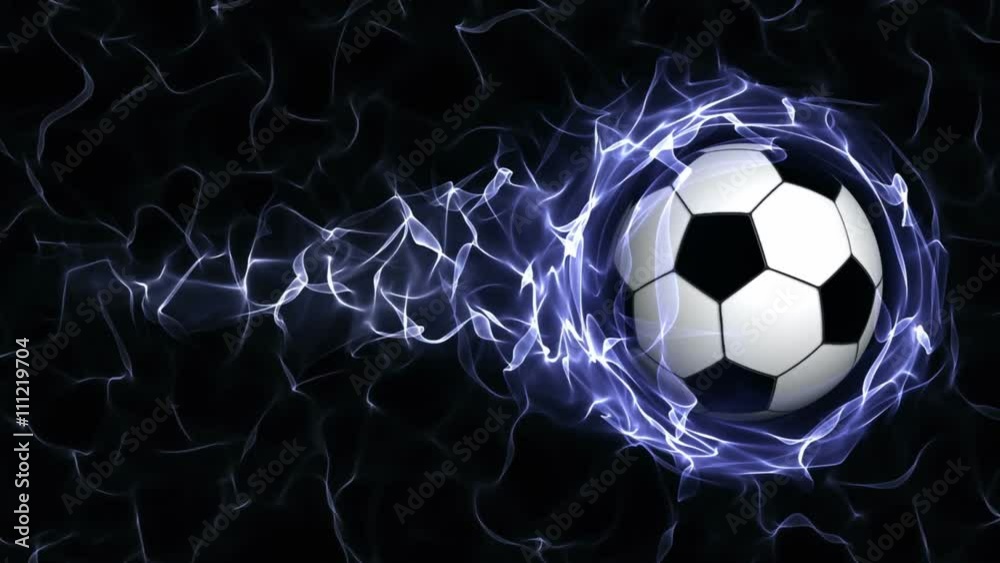 Soccer Ball in Blue Abstract Particles Ring, Loop, 4k
