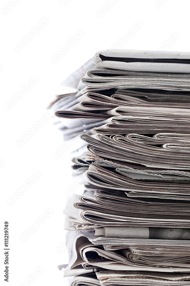 heap of old newspapers for recycling. heap of old newspapers for recycling.