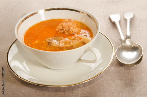 creamy carp soup with sour cream