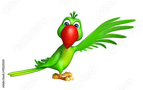 pointing Parrot cartoon character
