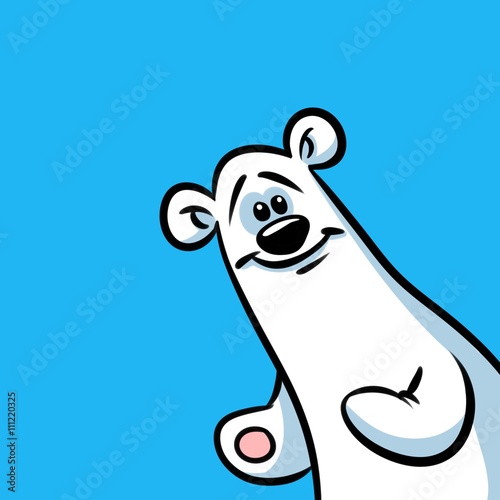 Polar bear cute cartoon illustration  animal character 

