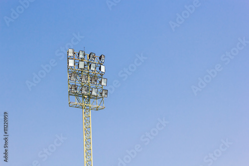 Sport lights with blue sky