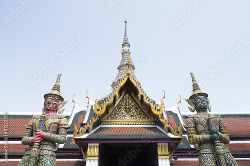 demon guardian statue at Wat phra kaew Thailand