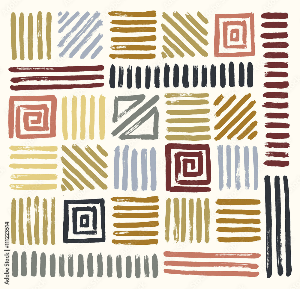 hand drawn painted seamless geometric patterns. Vector illustration hand drawn painted seamless geometric patterns. Vector illustration