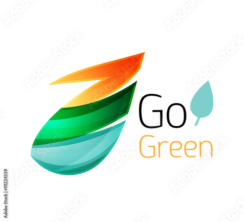 Go green logo. Green nature concept