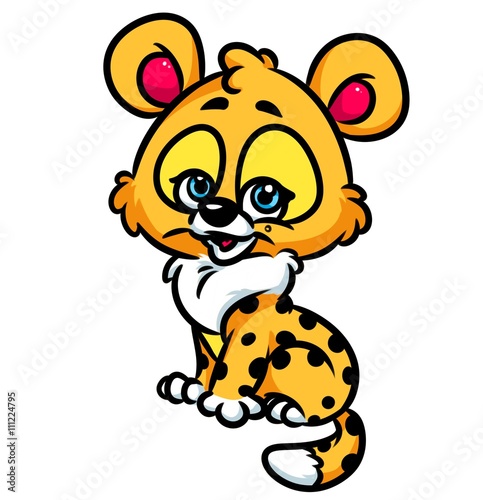 Fototapeta Naklejka Na Ścianę i Meble -  Leopard baby cartoon illustration  isolated image animal character
