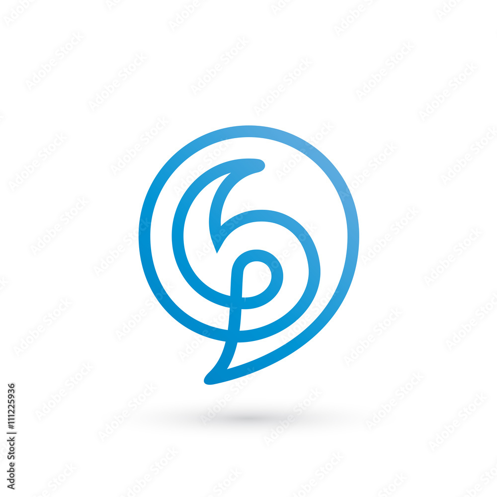 Abstract Number Six or Letter G with Line Art Design Logo Abstract Number Six or Letter G with Line Art Design Logo
