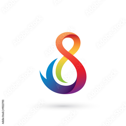 Number Eight Colorful Logo