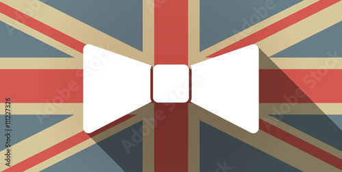 Long shadow UK flag icon with  a neck tie icon