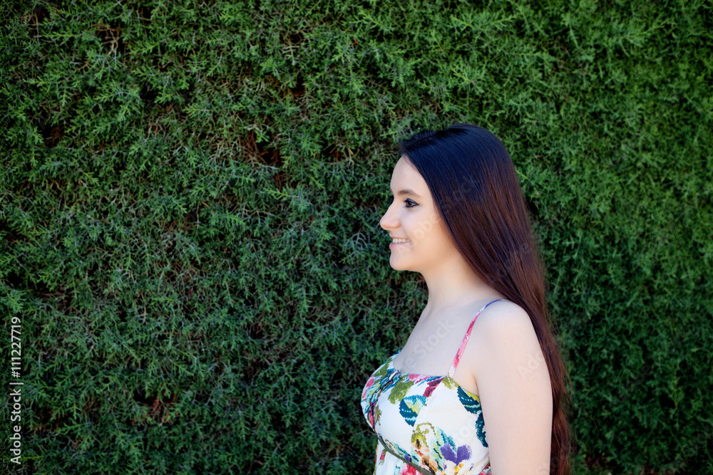 Naklejka premium Young teen relaxed outdoors