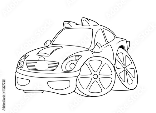Car coloring pages Cartoon isolated image illustration 